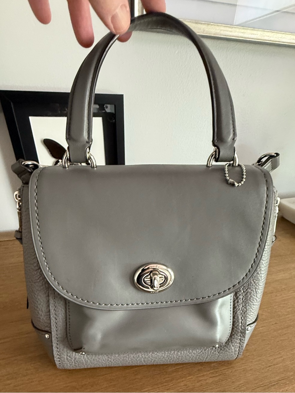 Coach Gray Leather Top-Handle Women's Bag